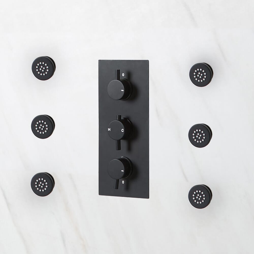 6 Idrogetti Idromassaggio Rotondi Neri - Nox