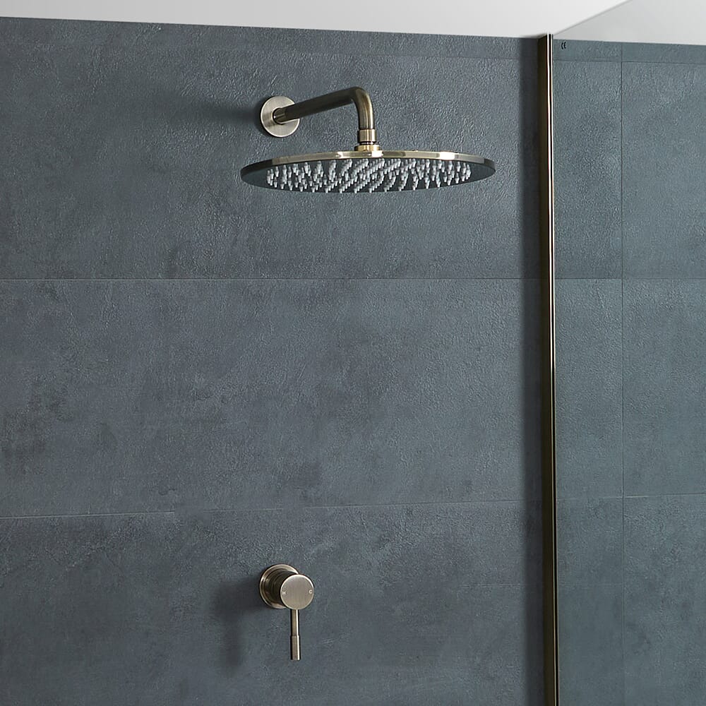 Miscelatore Doccia con Soffione da 300mm - Ottone Spazzolato - Clarus