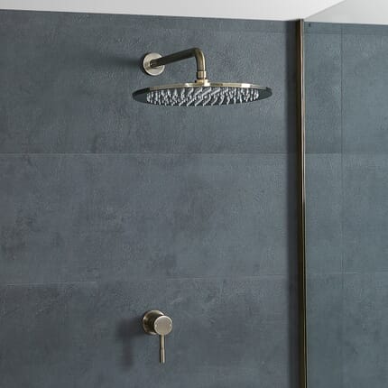 Miscelatore Doccia con Soffione da 300mm - Ottone Spazzolato - Clarus