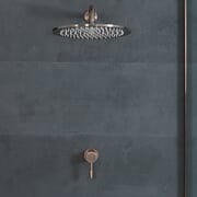 Miscelatore Doccia Manuale con Soffione Doccia Rotondo 300mm - Bronzo Spazzolato - Amara