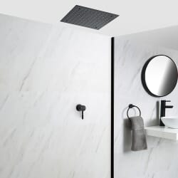 Miscelatore Doccia Incasso Manuale ad 1 Via con Soffione Doccia Incasso a Soffitto 400mm - Nox