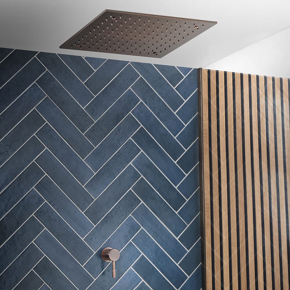 Rubinetto Doccia Manuale con Soffione Incassato da 400 mm - Color Rame - Eris