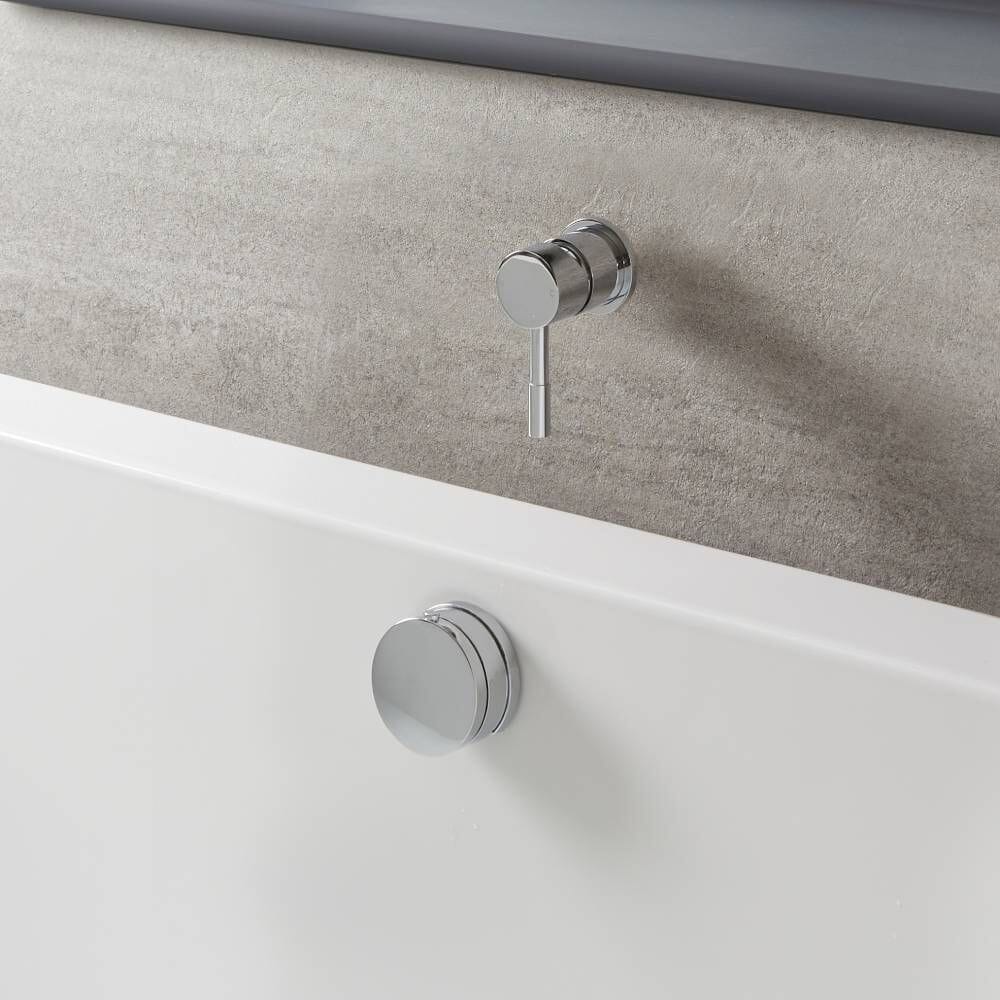 Erogatore Vasca con Piletta di Scarico e Miscelatore ad Una Uscita in Stile Moderno - Disponibile in Diverse Finiture