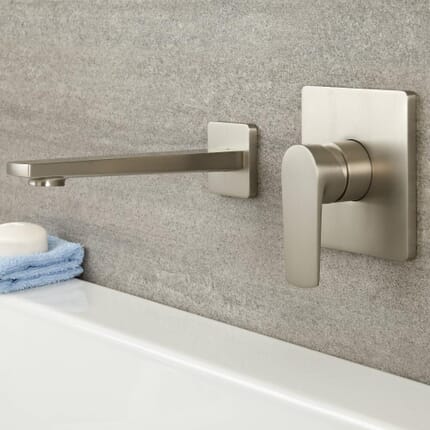 Miscelatore Manuale ad 1 Via per Lavabo o Vasca in Nichel Spazzolato Completo di Erogatore - Harting