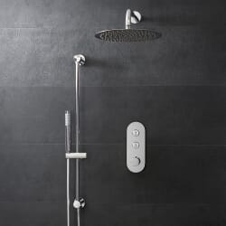 Set Doccia Termostatico con Pulsanti e Soffione (2 Vie) - Cromo - Selezione di Doccetta - Idro