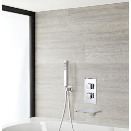 Hudson Reed Blade - Cromato Thermostatic Shower with Hand Shower and Bath Filler (2 Outlet)