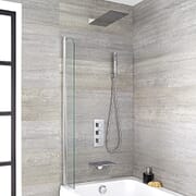 Hudson Reed Blade - Cromato Thermostatic Shower with Shower Head, Hand Shower and Bath Filler (3 Outlet)
