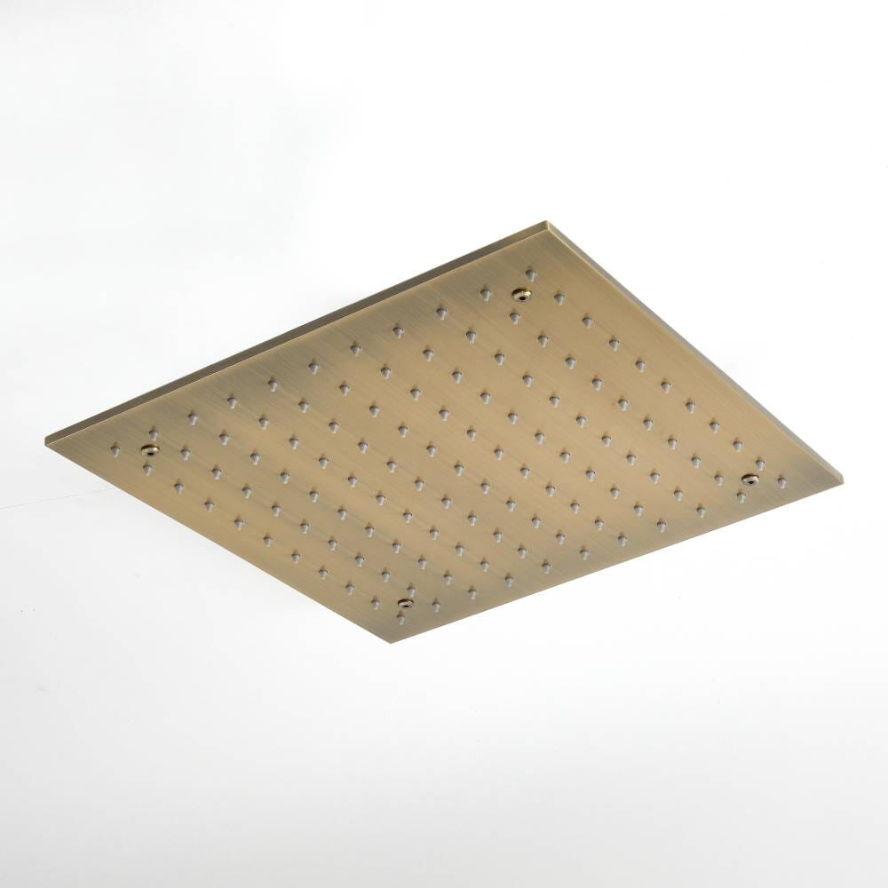 Soffione Doccia Moderno Incassato a Soffitto in Ottone Anticato Quadrato - 400mm - Alama