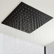 Soffione Doccia Quadrato 400mm da Soffitto a Incasso in Acciaio Inox Nero Opaco - Nox