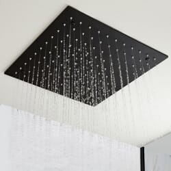 Soffione Doccia Quadrato 400mm da Soffitto a Incasso in Acciaio Inox Nero Opaco - Nox