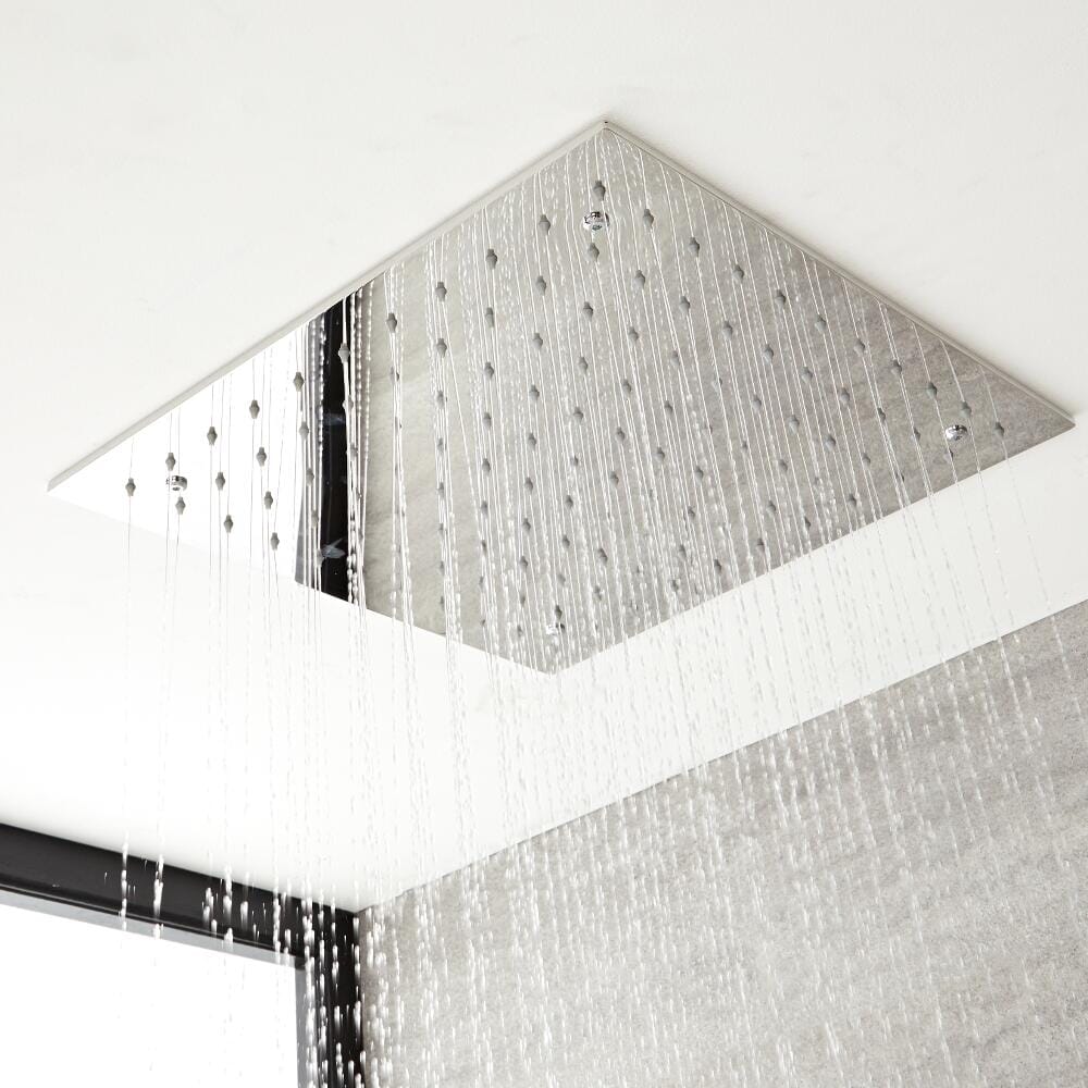 Soffione doccia 400x800mm accessori per doccia a soffitto a pioggia per  bagno grande pioggia superficie spazzolata in acciaio inossidabile 304