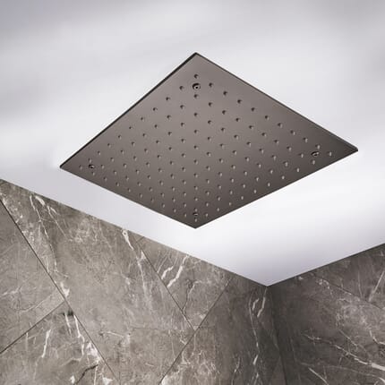 Soffione da Incasso a Soffitto Quadrato da 400mm - Nichel Nero - Otto