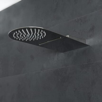 Soffione Doccia Ultrapiatto 280mm a 2 Vie con Effetto Pioggia e Cascata- Acciaio Inox - Trenton