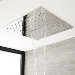 Soffione Doccia da Incasso Quadrato a Soffitto Quadrato 400x400mm Effetto Pioggia e Cascata Acciaio Inox – Trenton