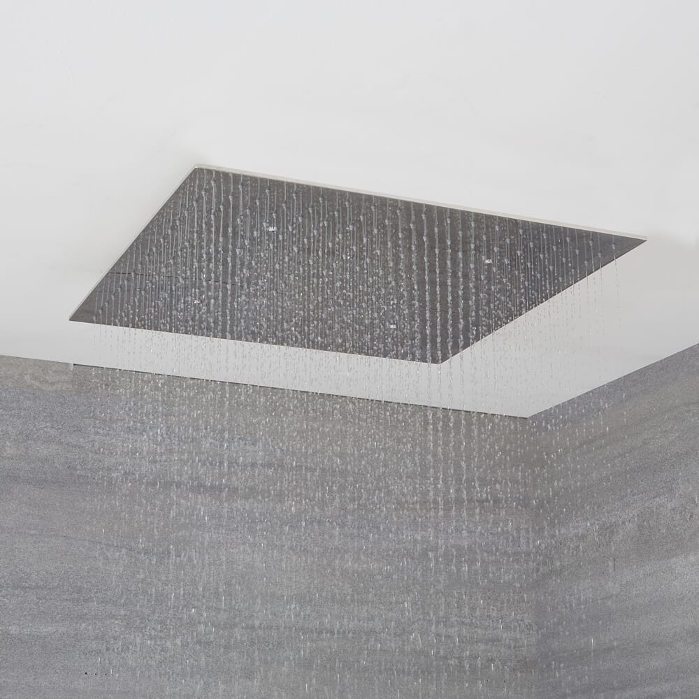 Voltix Soffione Doccia Quadrato 30 X 30cm Soffione Doccia a Pioggia in Acciaio Inox 304 Nero - Alta Pressione, Docce Fisse, Effetto Pioggia, Facile da Pulire e Installare (30CM