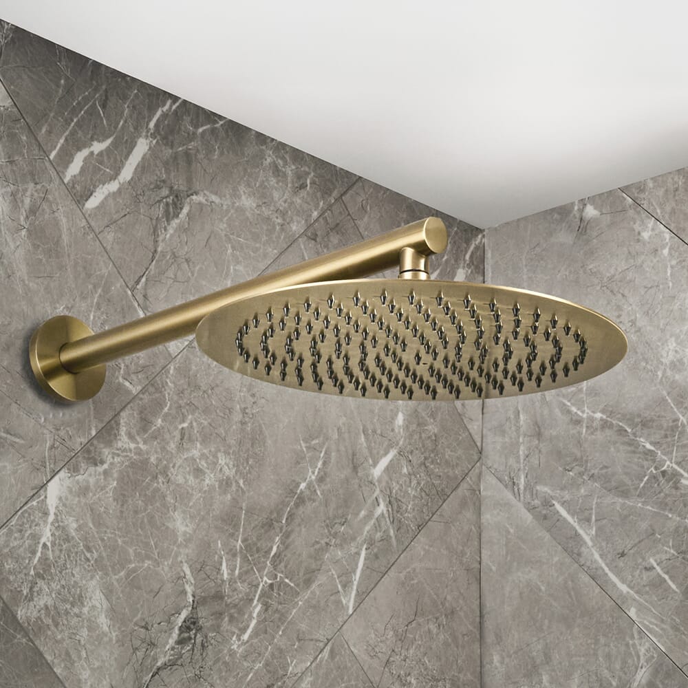 Soffione Rotondo da 300mm e Braccio Montato a Parete - Finiture a Scelta - Otto