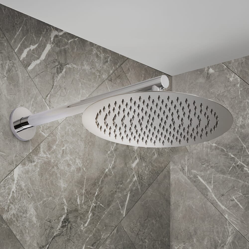 Soffione Rotondo da 300mm e Braccio Montato a Parete - Finiture a Scelta - Otto