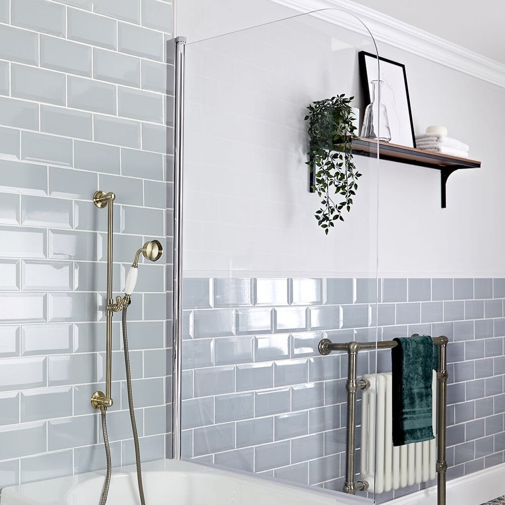 Set Doccia Tradizionale con Asta Saliscendi, Doccetta e Supporto - Oro Spazzolato - Elizabeth