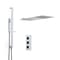 Kit Doccia con Miscelatore Doccia Termostatico Quadrato Triplo a 2 Vie con Soffione Doccia Fisso e Kit Doccia con Asta Saliscendi - Kubix