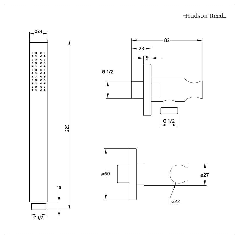 Miscelatore Doccia Manuale Incasso a 2 Vie con Soffione Doccia Incasso a Soffitto 400mm e Doccetta - Nox