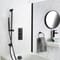 Kit Doccia con Miscelatore Termostatico Nero, Doccetta, Asta Saliscendi ed Erogatore per Vasca – 2 Vie – Nox