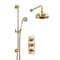 Miscelatore Doccia Termostatico Tradizionale in Oro Satinato con Asta Saliscendi e Soffione (2 Vie) - Elizabeth