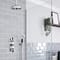Kit Doccia Tradizionale Completo di Miscelatore Termostatico a Tre Vie con Soffione Doccia da 200mm a Parete e Doccetta - Cromato e Nero - Elizabeth
