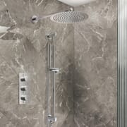 Sistema Doccia con Miscelatore Termostatico con Soffione a Parete e Asta Saliscendi con Doccetta - Scelta della finitura (2 Vie) - Otto