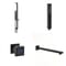 Sistema Doccia Termostatico Nero con Deviatore, Soffione Doccia, Asta Saliscendi, Doccetta e Idrogetti (3 Vie) - Preto