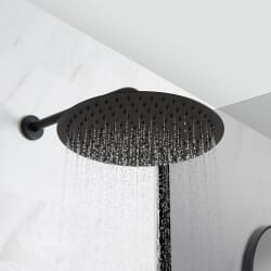 Kit Doccia con Miscelatore Termostatico Nero, Soffione Doccia, Erogatore per Vasca, Asta Saliscendi e Doccetta – 3 Vie – Nox