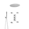 Kit Doccia Circolare Moderno Completo di Miscelatore Doccia Termostatico Triplo Cromato a 3 Vie con Deviatore Completo di Soffione Doccia da Incasso da 400mm, Asta Saliscendi con Doccetta e Idrogetti Doccia - Mirage