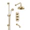Colonna Doccia Tradizionale con MiscelatoreTermostatico in Oro Satinato con Deviatore, Soffione e Erogatore Vasca (3 Vie) - Elizabeth