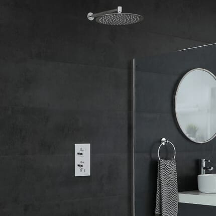 Kit Doccia Completo di Miscelatore Termostatico ad Una Via con Soffione Doccia 200mm e Braccio Doccia - Mirage