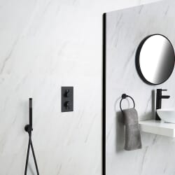 Miscelatore Doccia Termostatico ad Incasso Nero ad 1 Via Completo di Doccetta - Nox