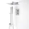 Set Doccia Termostatico a Due Funzioni con Deviatore, Asta Saliscendi, Doccetta e Soffione Doccia - Finitura Cromata - Kubix