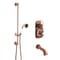Doccia Termostatica Tradizionale con Deviatore, Asta Saliscendi ed Erogatore Vasca (2 Vie) - Rame Satinato - Elizabeth