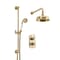 Miscelatore Doccia Termostatico Tradizionale in Oro Satinato con Deviatore, Soffione , Doccetta e Asta Saliscendi (2 Vie) - Elizabeth