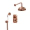 Doccia Termostatica Tradizionale con Deviatore, Doccetta e Soffione (2 Vie) - Rame Satinato - Elizabeth
