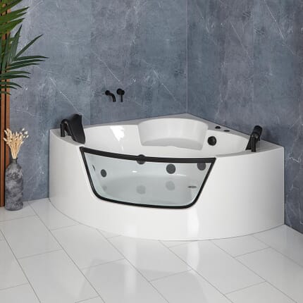 Vasca Idromassaggio Angolare - 1400 mm x 1400 mm - Nera - Breeze