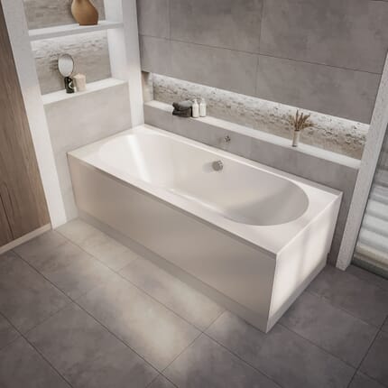 Vasca da Bagno Moderna a Doppia Estremità - 1700mm x 750mm - Scelta di Pannello - Covelly