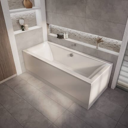 Vasca da Bagno Moderna a Doppia Estremità 1800mm x 800mm - Scelta di Pannelli - Sandford