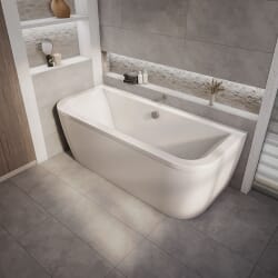 Vasca da Bagno Ovale a Parete - Completa di Pannello - 1700mm x 750mm - Otterton