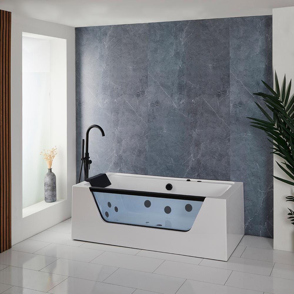 Vasca Idromassaggio a Doppia Estremità - 1700 mm x 800 mm - Nera - Breeze