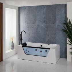 Vasca Idromassaggio a Doppia Estremità - 1700 mm x 800 mm - Nera - Breeze