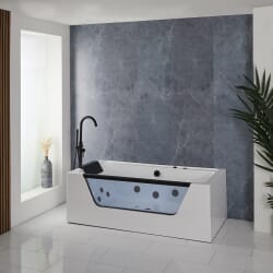 Vasca Idromassaggio a Doppia Estremità - 1700 mm x 800 mm - Nera - Breeze