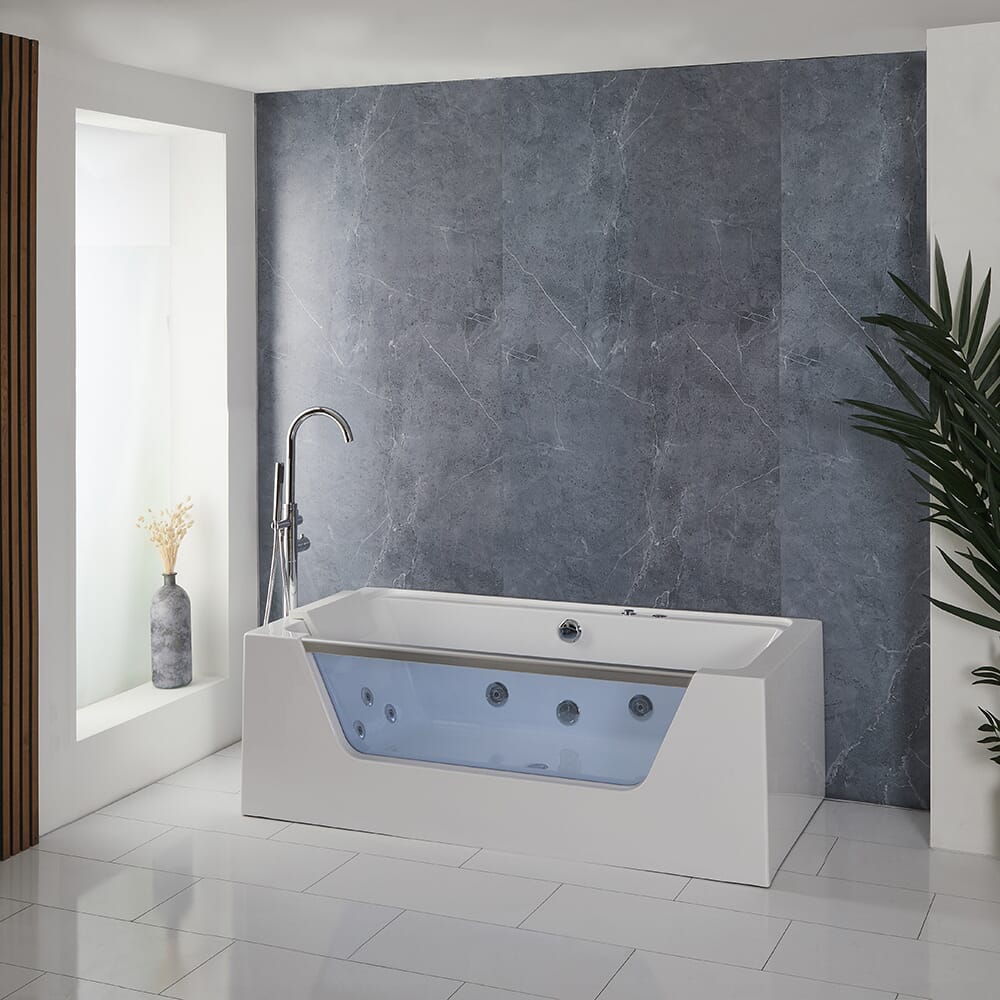 Vasca Idromassaggio a Doppia Estremità - 1700 mm x 800 mm - Cromata - Breeze