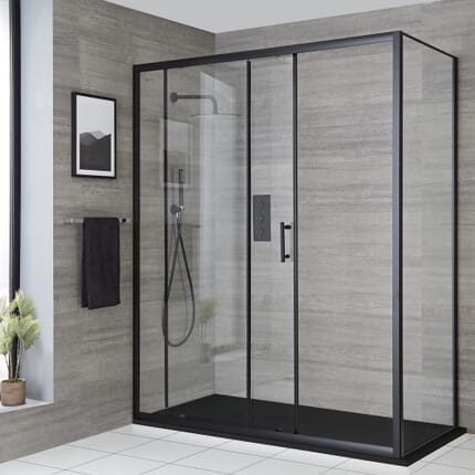 Pannello Doccia Laterale Nero Nox - Disponibile in Diverse Misure