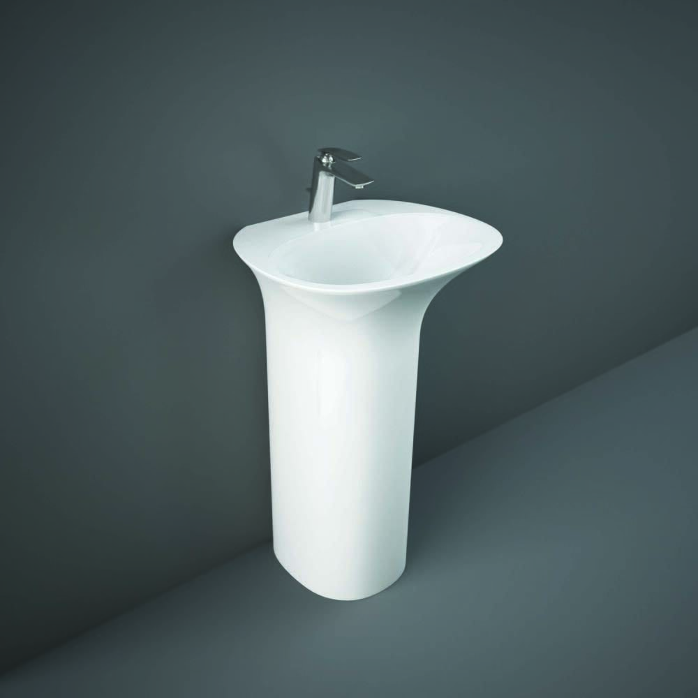 Lavabo Moderno Indipendente - Bianco Lucido - 550mm x 460mm (1 Foro Rubinetto) - Hudson Reed x RAK Sensation