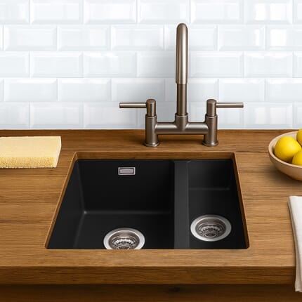 Harlyn Sennen - Lavello da Cucina in Granito a 1,5 Vasche - Scelta di Finiture
