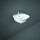 Lavabo Moderno Sospeso - Bianco Lucido - 500mm x 460mm (1 Foro Rubinetto) - Hudson Reed x RAK Sensation